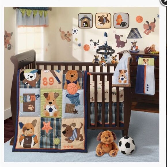 Lambs & Ivy Baby Crib Bedding Reversible Quilt Comforter Blanket  Sports Boy - Picture 2 of 5